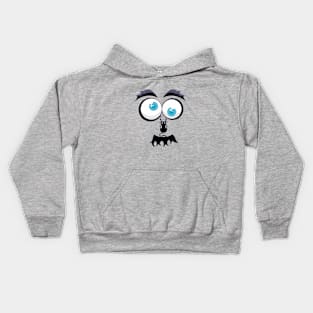 funny face mustache get scratching by cat Kids Hoodie